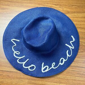 Banana Republic "HELLO BEACH" Wide Brim Beach Paper Woven Hat M/L